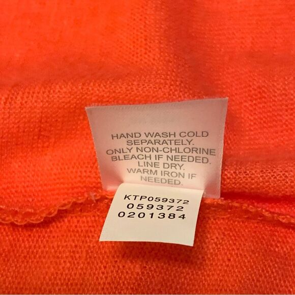 J. JILL LOVE LINEN 100% WOMEN OPEN FRONT KNIT CARDIGAN ORANGE MP. - Picture 9 of 13